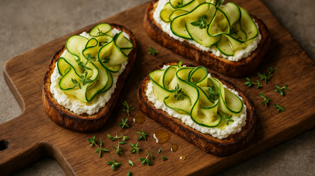 crostini caprino fresco zucchine marinate"